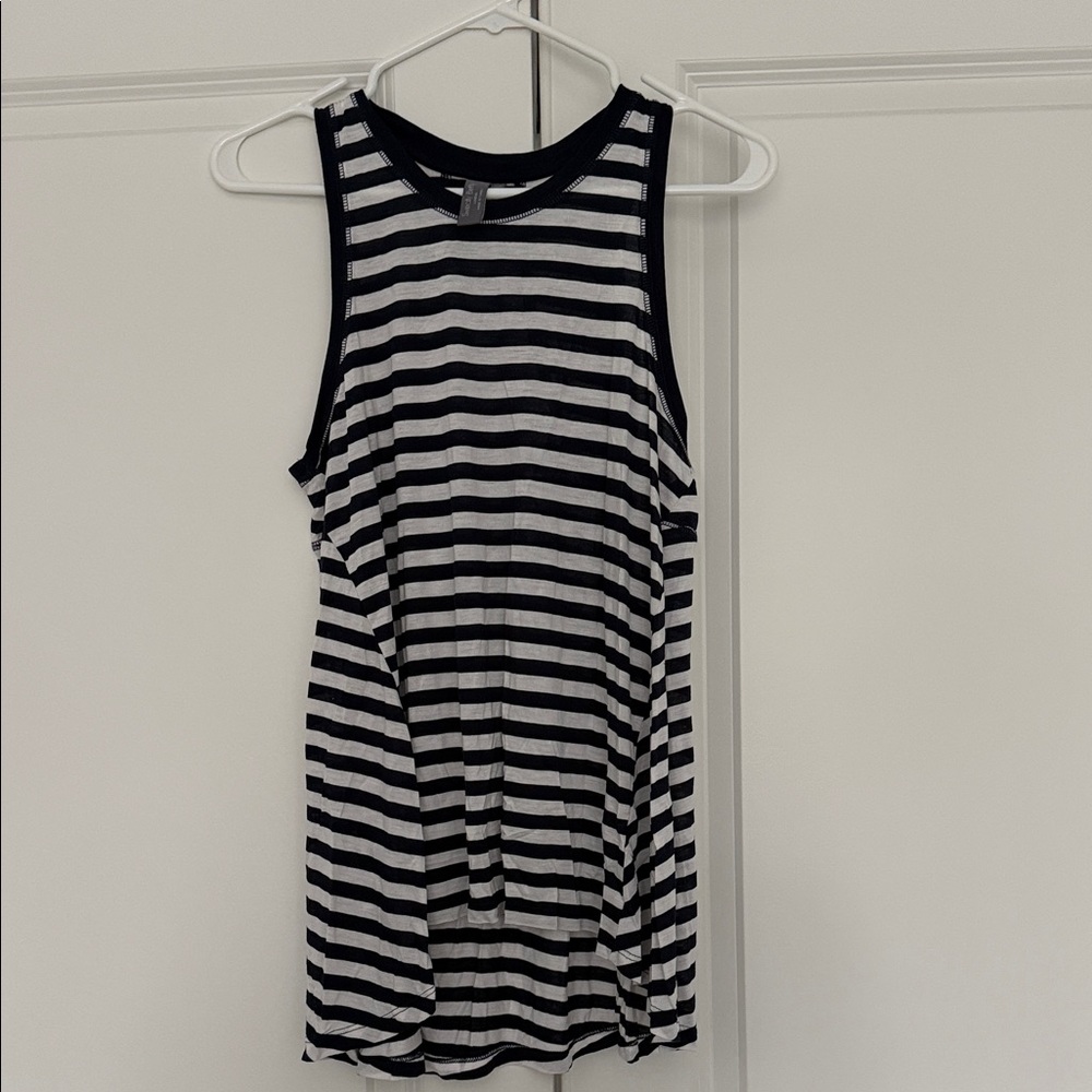 NWOT Sweaty Betty Black and White Striped Tank